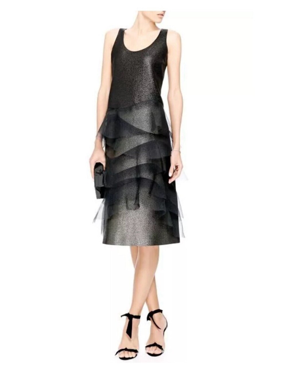 MARC JACOBS Ruffled Metallic Dress -Size 10; Save Over 70% Off Original!